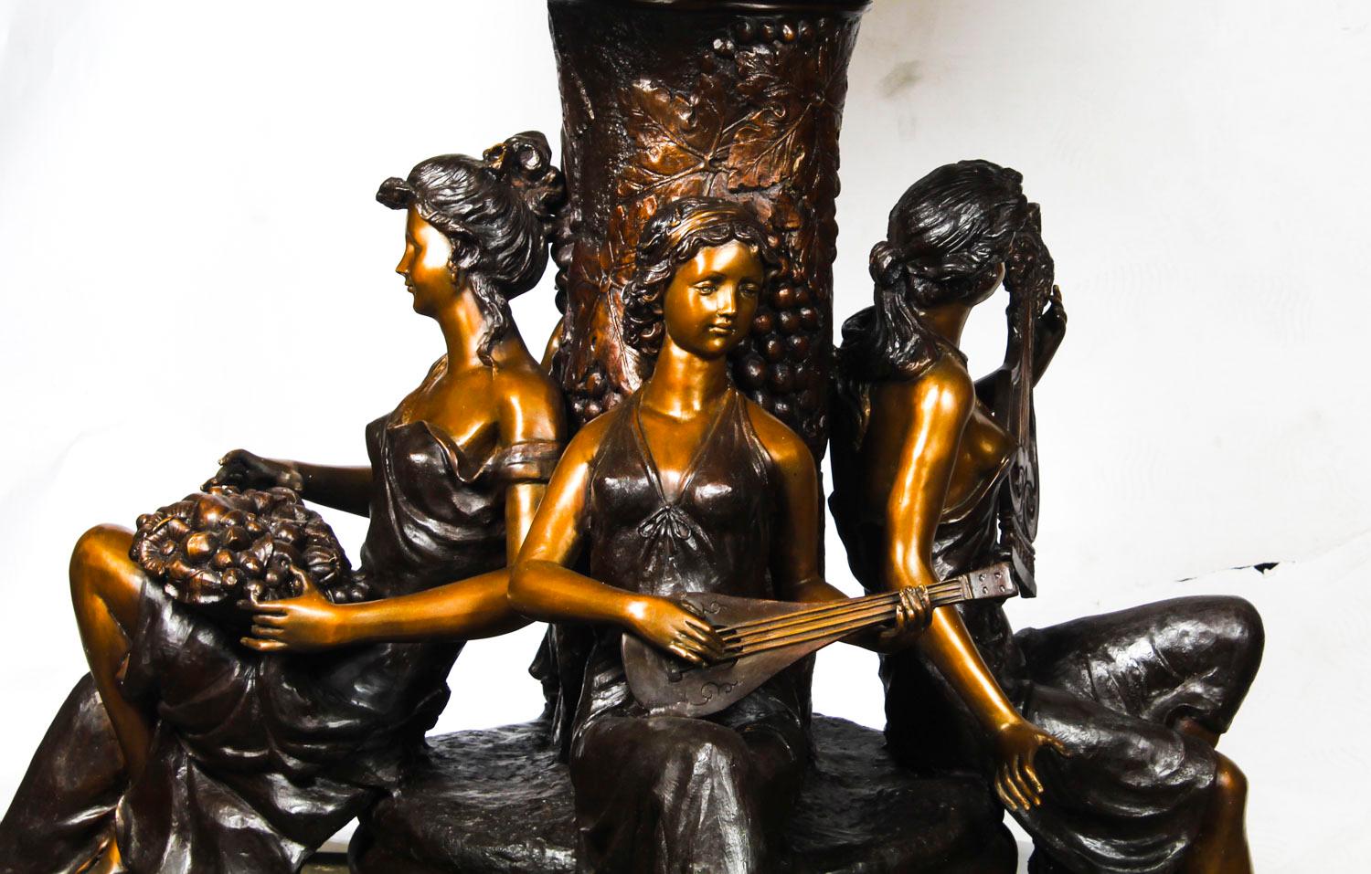 Monumentaler italienischer Barockbrunnen aus Bronze im Vintage-Stil des 20. Jahrhunderts 11