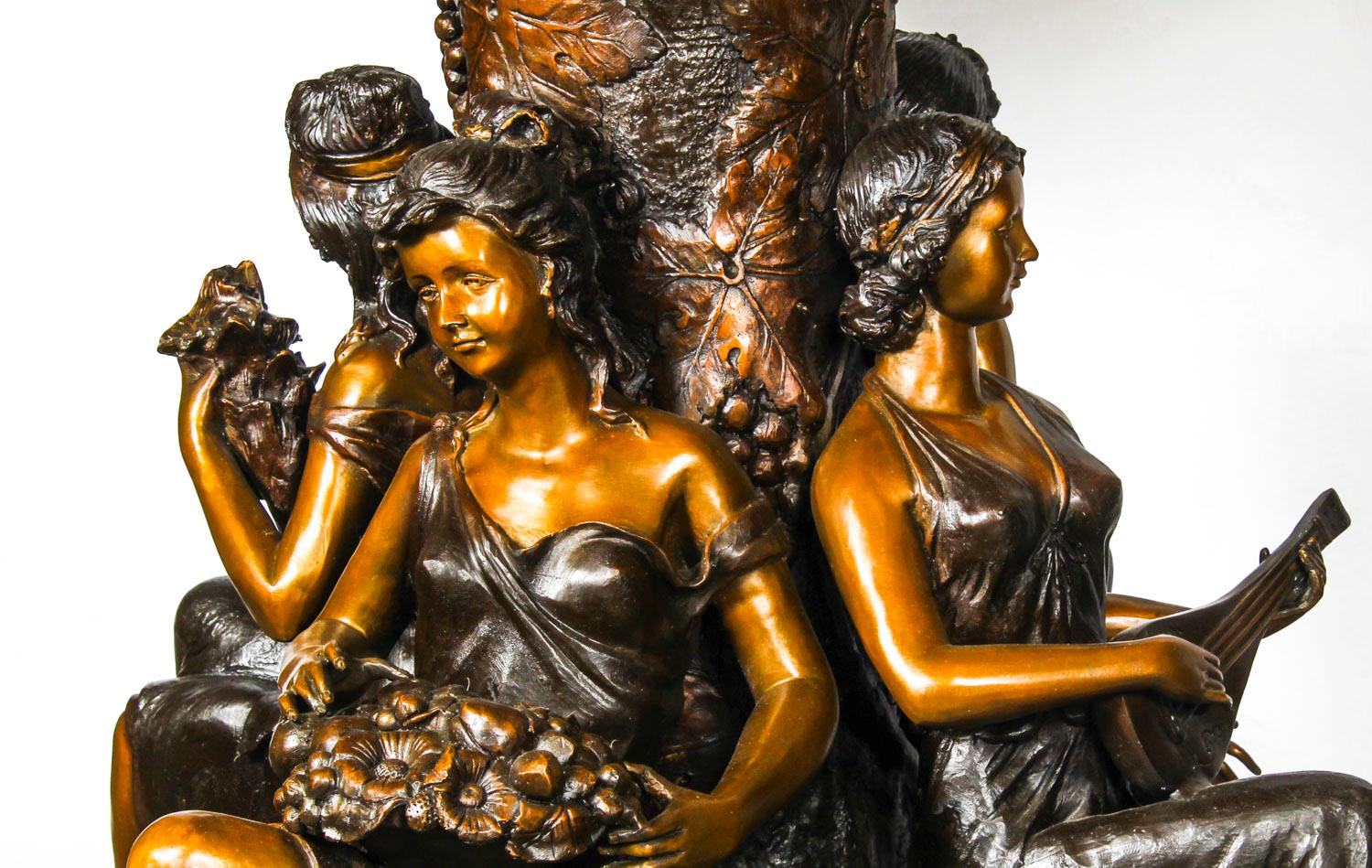 Monumentaler italienischer Barockbrunnen aus Bronze im Vintage-Stil des 20. Jahrhunderts 1
