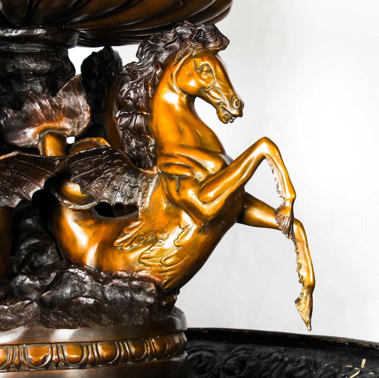 Monumentaler italienischer Barockbrunnen aus Bronze im Vintage-Stil des 20. Jahrhunderts 6