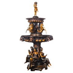 Fontaine monumentale italienne en bronze baroque pour étang 20ème siècle
