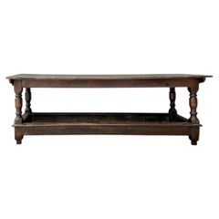 Vintage Monumental Belgian Wood Farmhouse Table