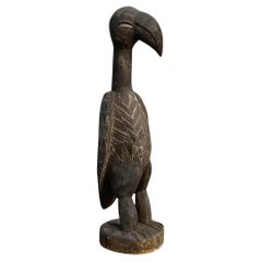 Vintage Monumental Boho Carved Bird Sculpture