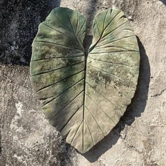 Vintage Monumental Boho Cast Concrete Elephant Ear Leaf