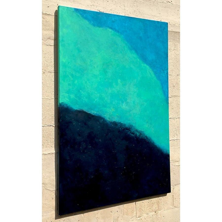 Vintage Monumental Boho Original Abstrakt Öl auf Leinwand (amerikanisch) im Angebot