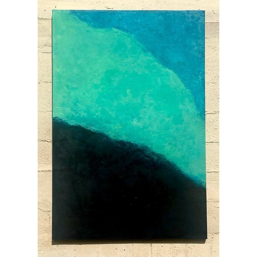 Vintage Monumental Boho Original Abstrakt Öl auf Leinwand im Zustand „Gut“ im Angebot in West Palm Beach, FL