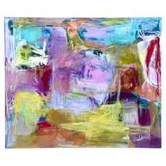 Vintage Monumental Boho Signed Abstract Original Oil Painting