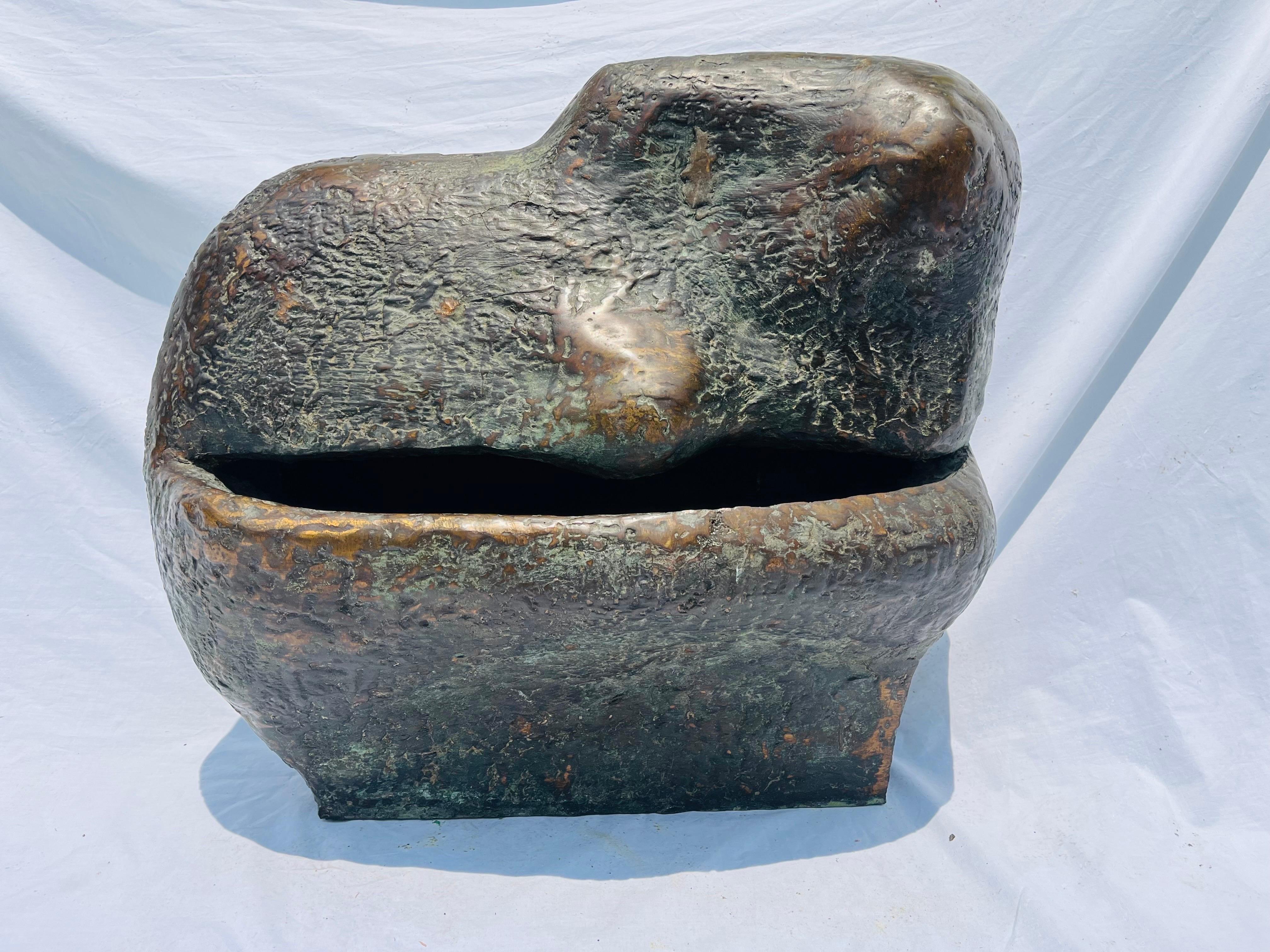 A truly monumental work of art. At over two feet wide and just shy of two feet in height, this incredible bronze abstract sculpture commands attention. The non representational, biomorphic, abstract form is the purest embodiment of abstract art,