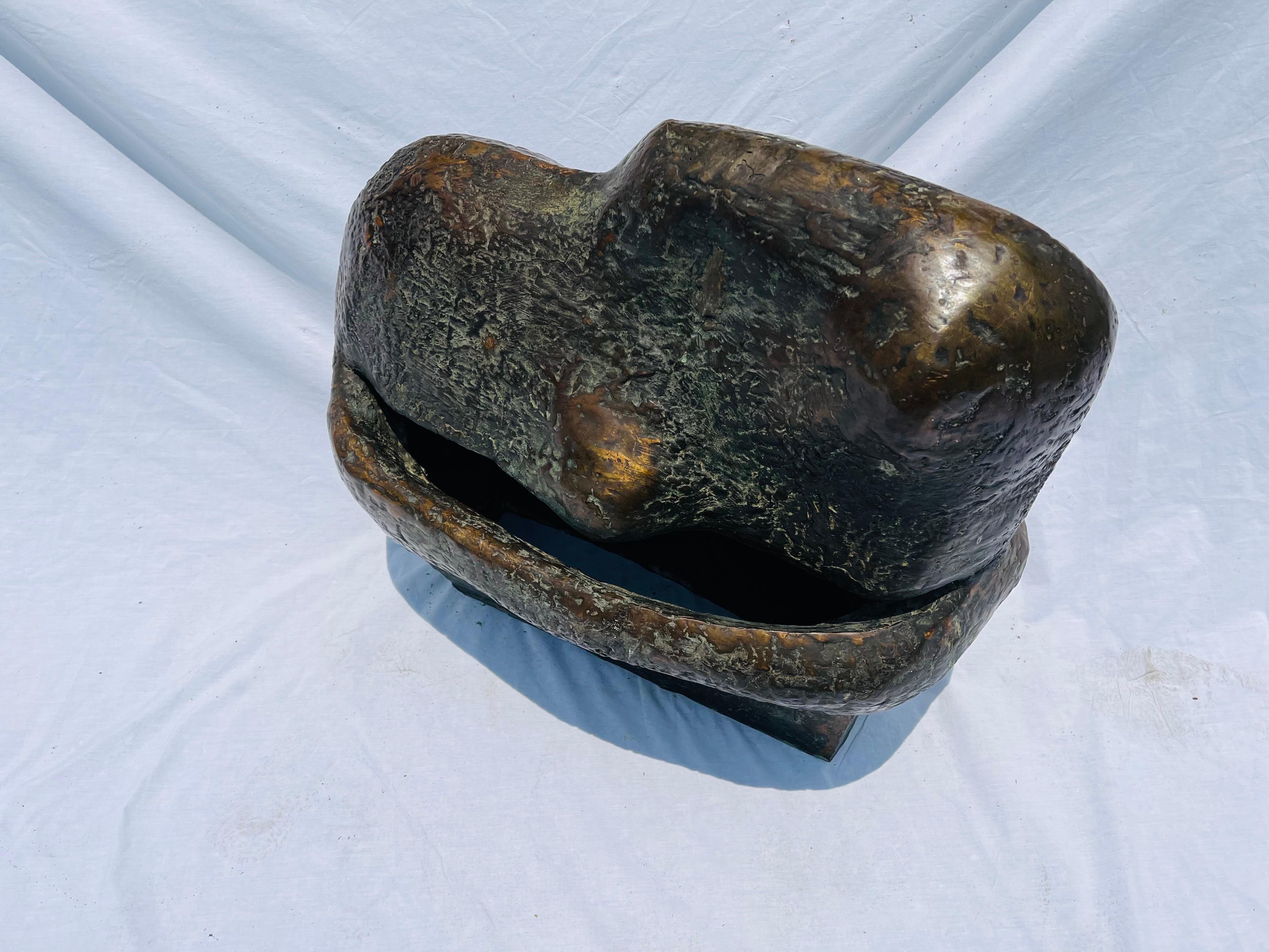 American Vintage Monumental Bronze Abstract Biomorphic Sculpture Over Two Feet Wide For Sale