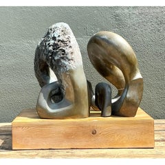 Vintage Monumental Bronze Abstract Sculpture