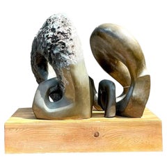 Vintage Monumental Bronze Abstract Sculpture