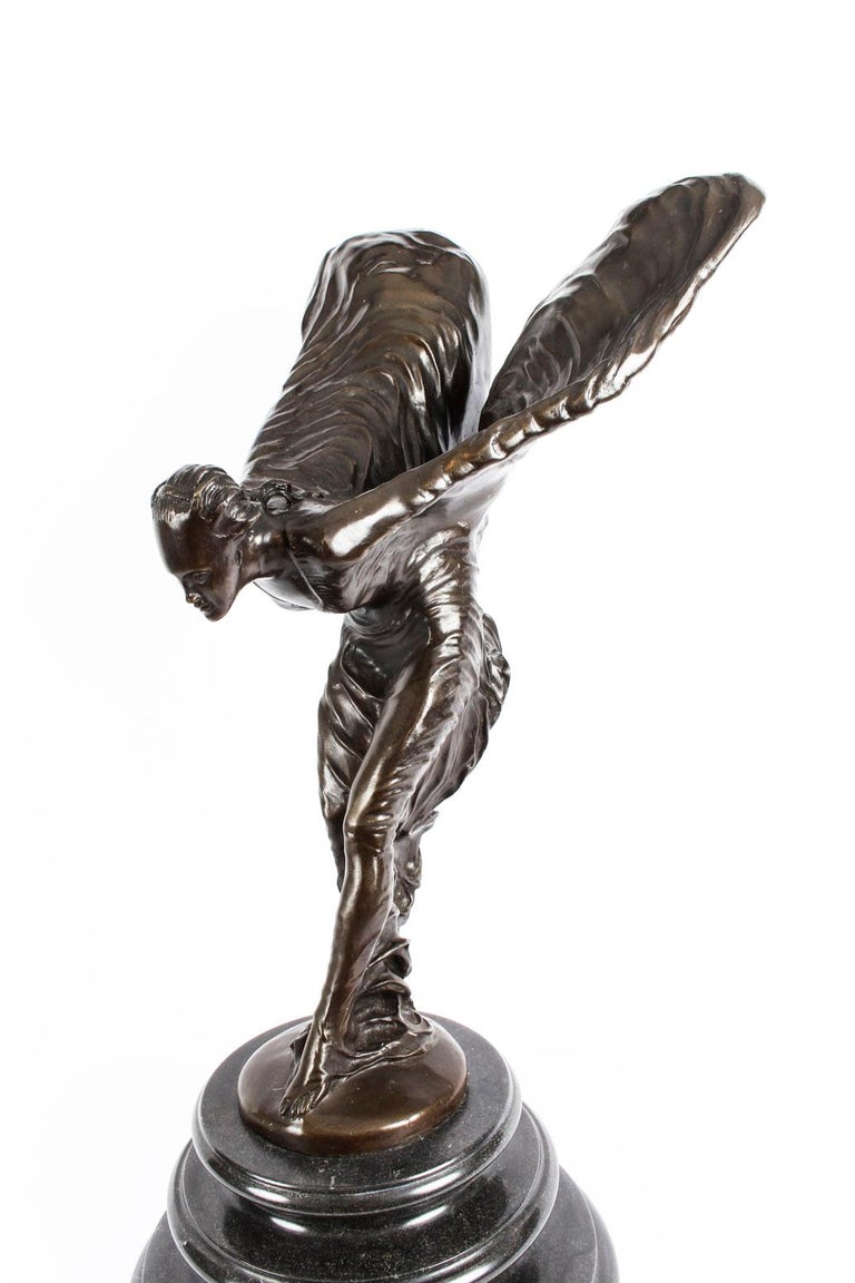 Vintage Monumental Bronze Spirit Of Ecstasy Rolls Royce Showroom Display