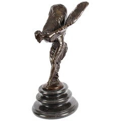 Vintage Monumental Bronze Spirit of Ecstasy Rolls Royce Showroom Display