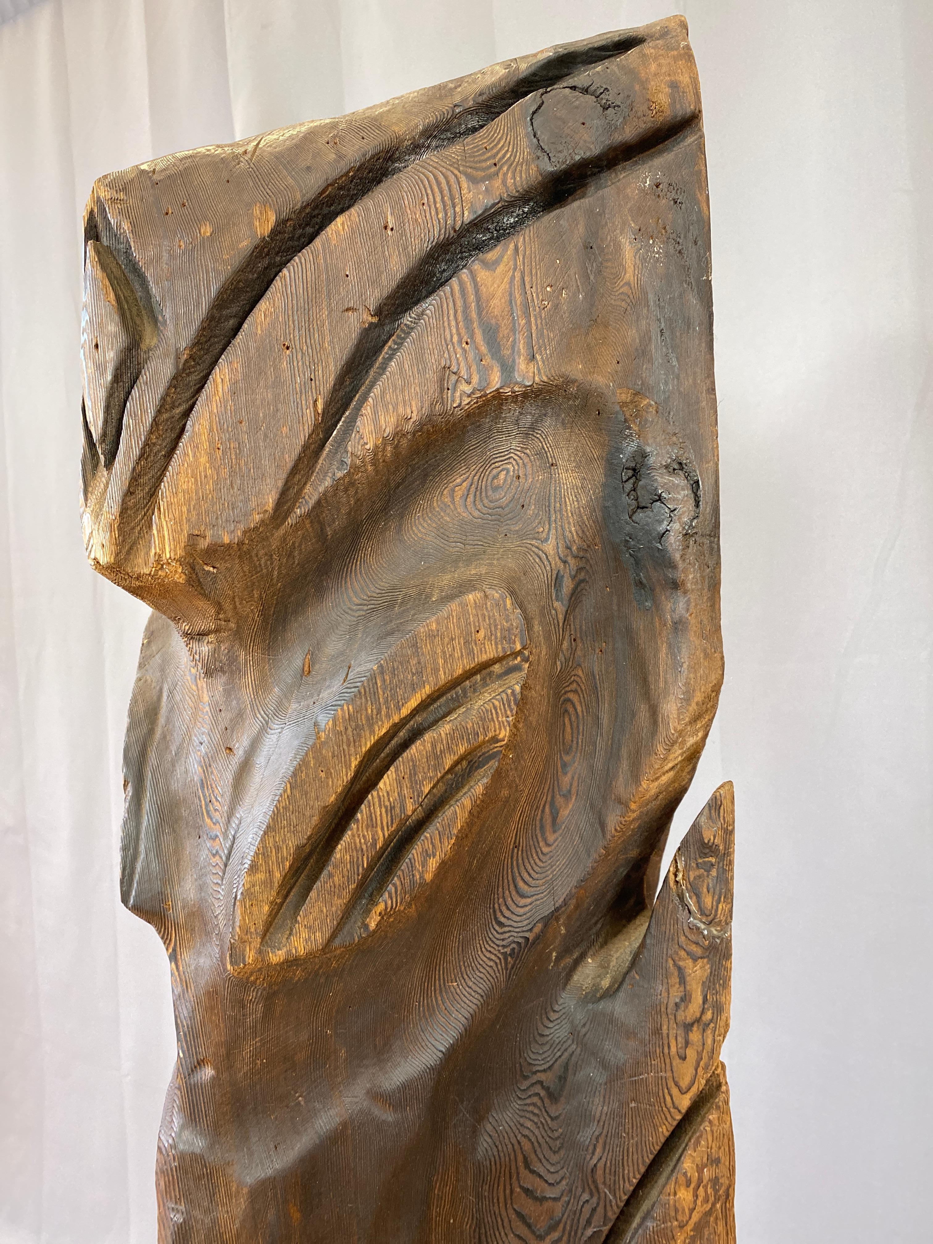 Vintage Monumental Carved Wood Tiki Sculpture For Sale 4