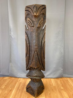 Vintage Monumental Carved Wood Tiki Sculpture