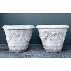 Vintage Monumental Cast Concrete Planters