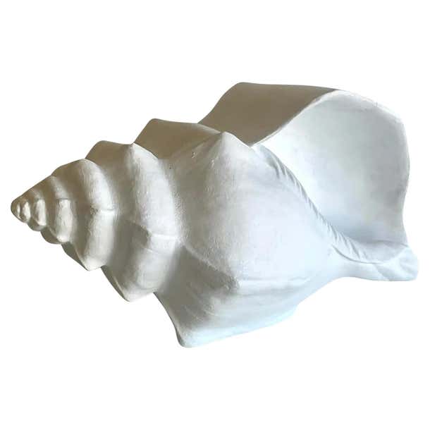 Vintage Monumental Coastal Plaster Conch Shell For Sale at 1stDibs