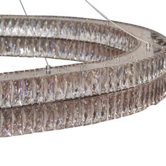 Vintage Monumental Faceted Crystal Chandelier