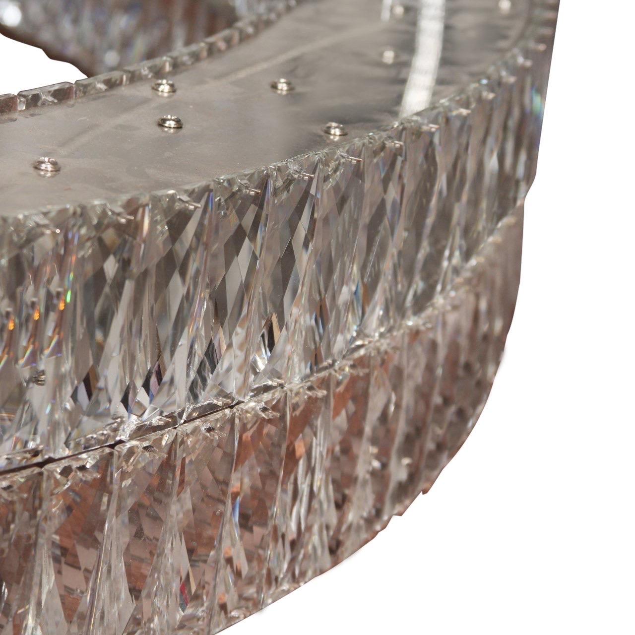 Lustre monumental vintage en cristal facetté Bon état - En vente à New York, NY