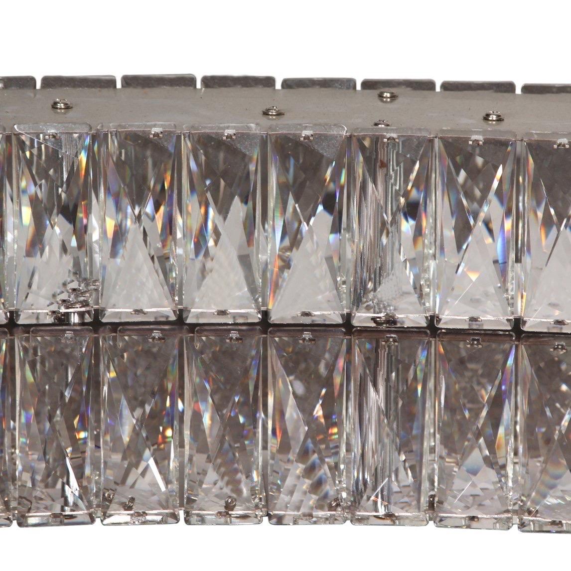 XXIe siècle et contemporain Lustre monumental vintage en cristal facetté en vente