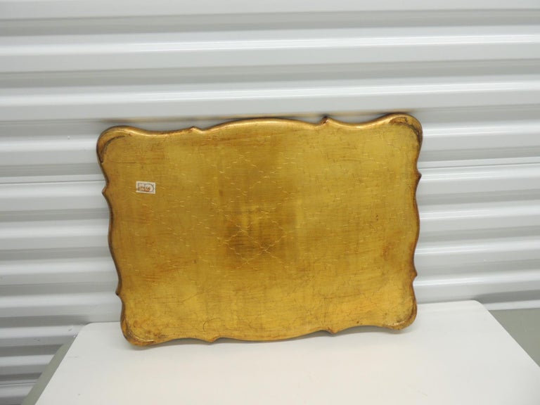 Vintage Monumental Florentine Gold Serving Tray In Good Condition In Oakland Park, FL