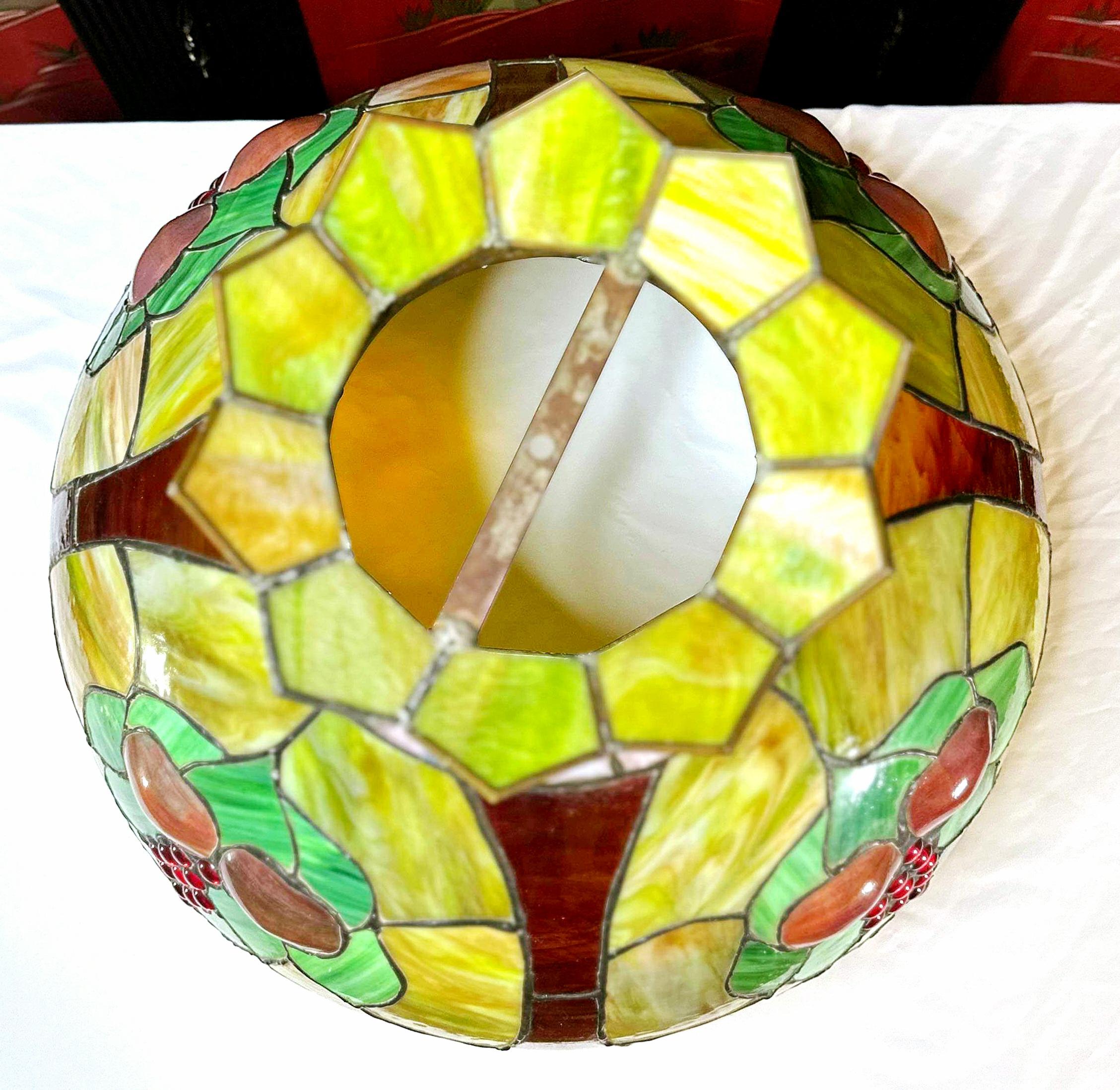Vintage Monumental Fruit Slag Glass Lampshade/ Pendant Shade For Sale 6