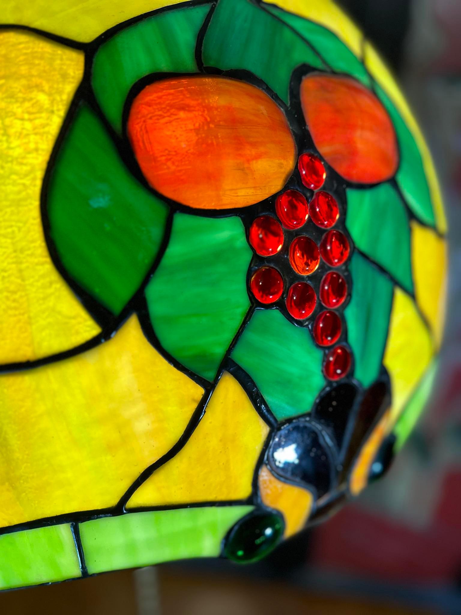 Vintage Monumental Fruit Slag Glass Lampshade/ Pendant Shade For Sale 9