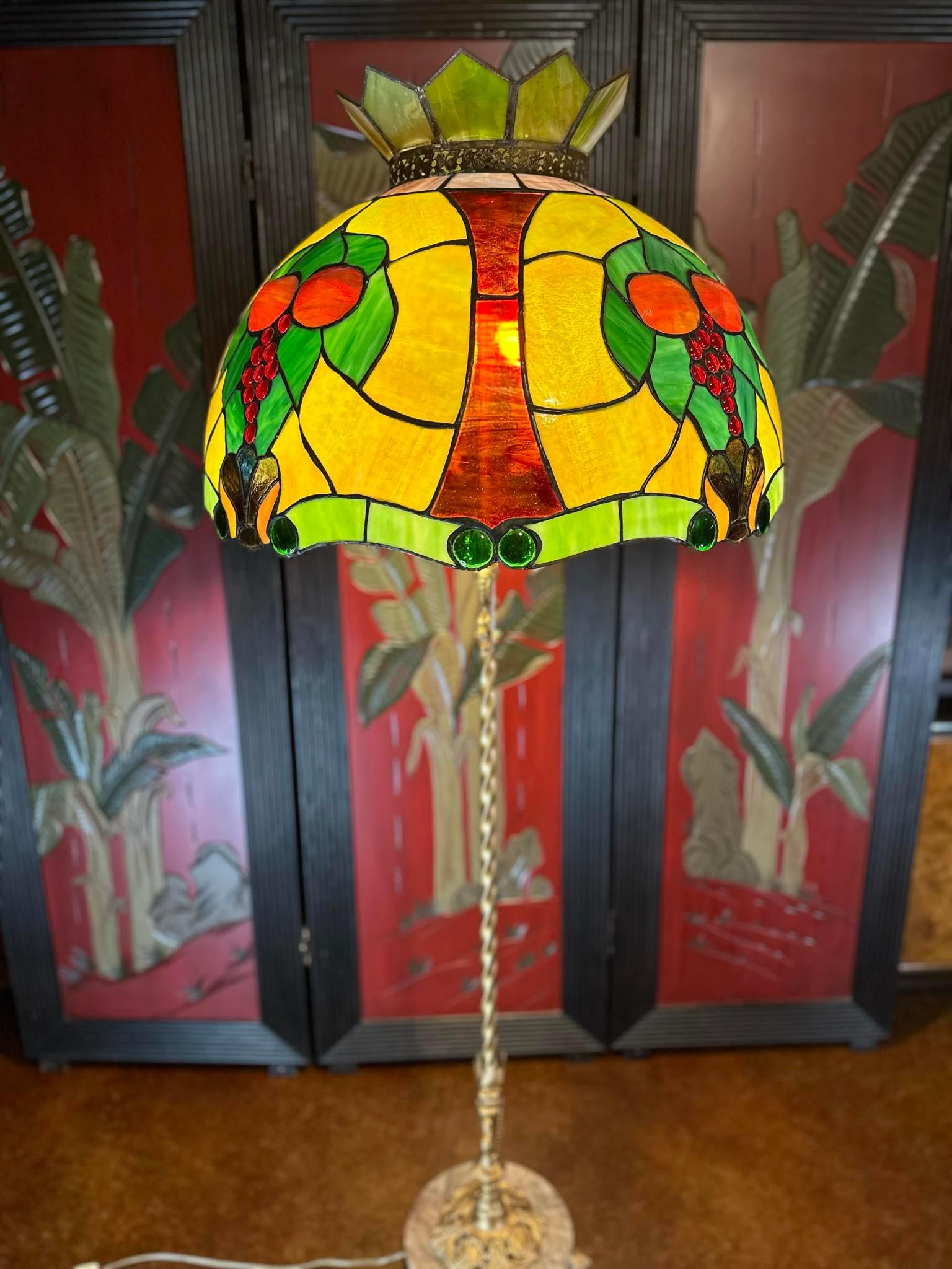 Vintage Monumental Fruit Slag Glass Lampshade/ Pendant Shade For Sale 10