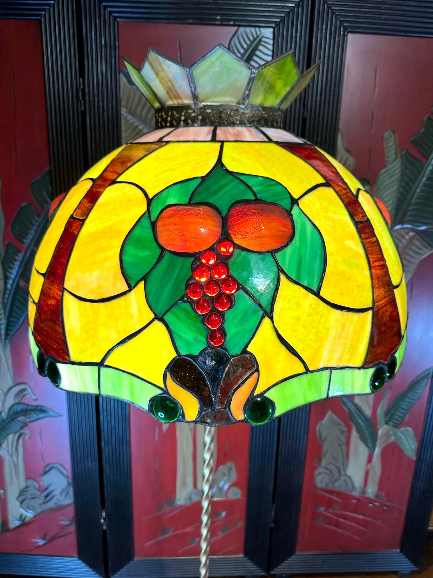 Unknown Vintage Monumental Fruit Slag Glass Lampshade/ Pendant Shade For Sale