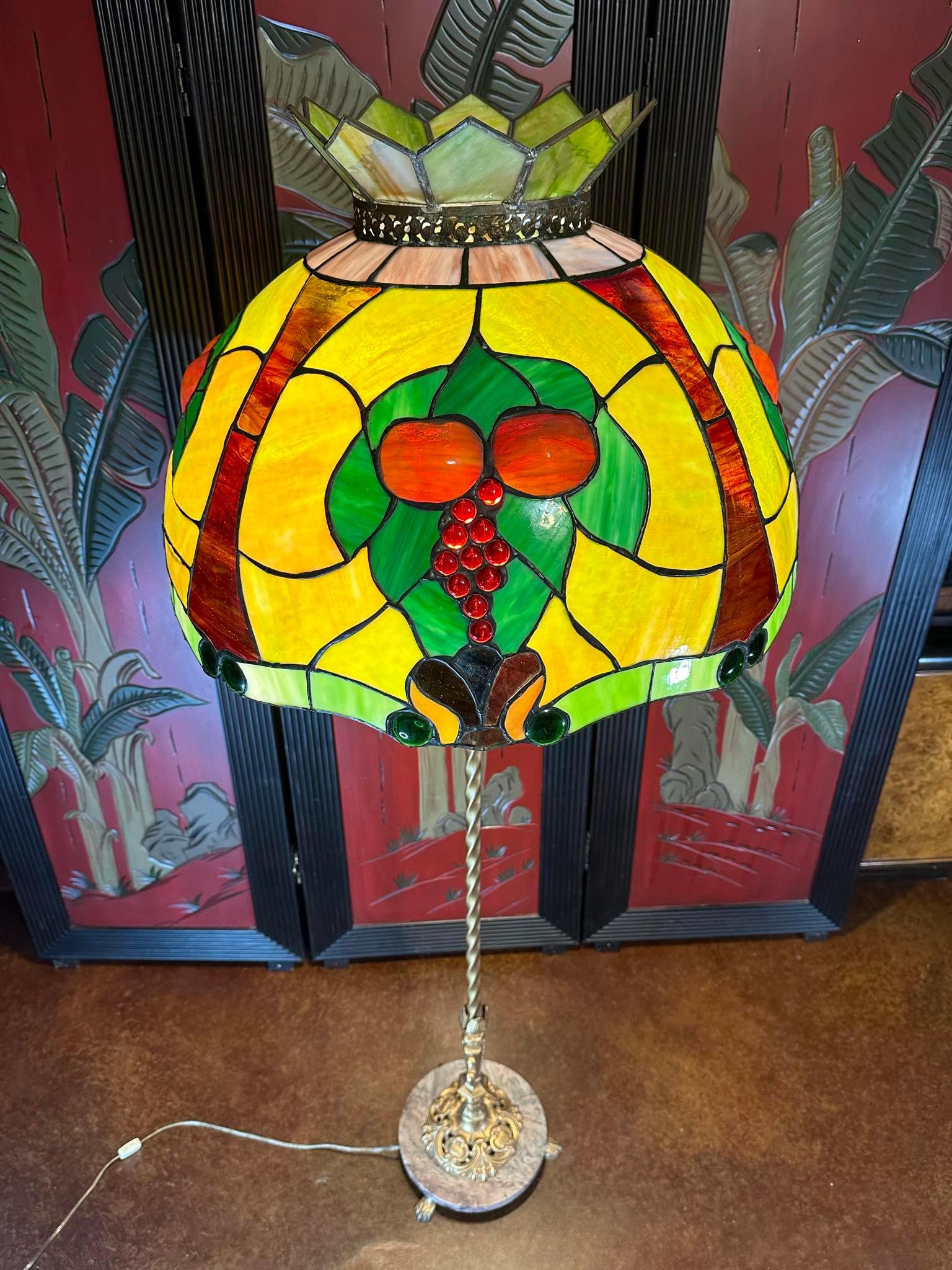 Vintage Monumental Fruit Slag Glass Lampshade/ Pendant Shade In Good Condition For Sale In Waxahachie, TX