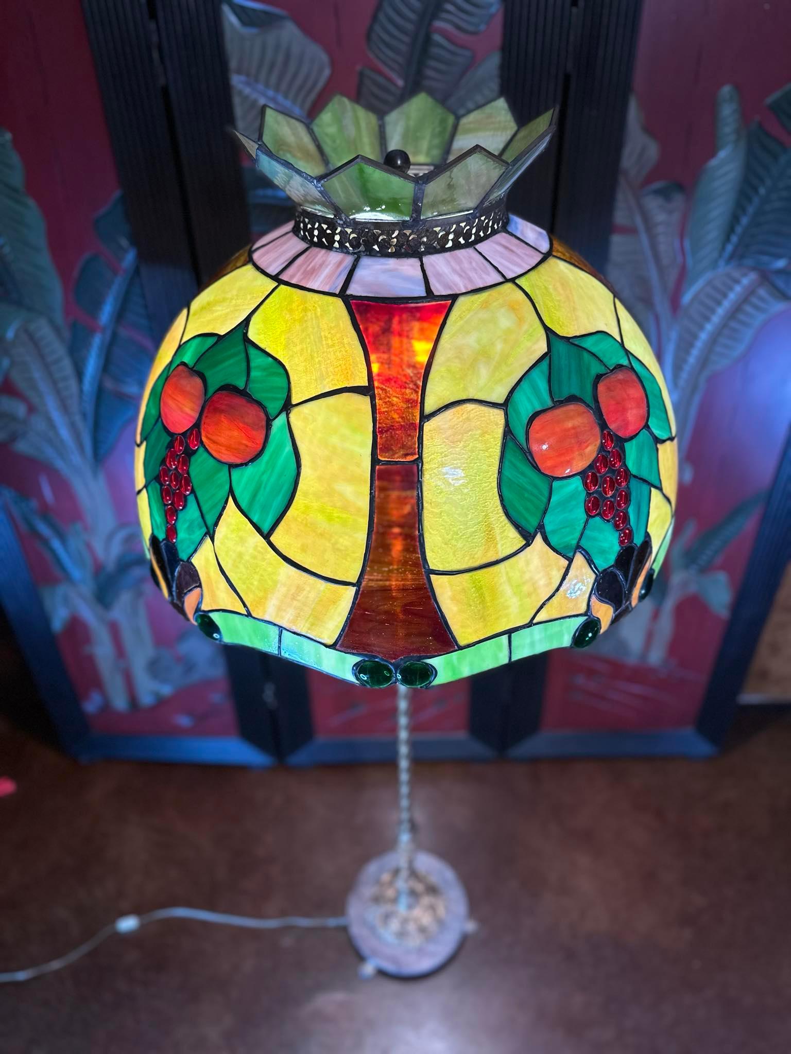 Vintage Monumental Fruit Slag Glass Lampshade/ Pendant Shade For Sale 3