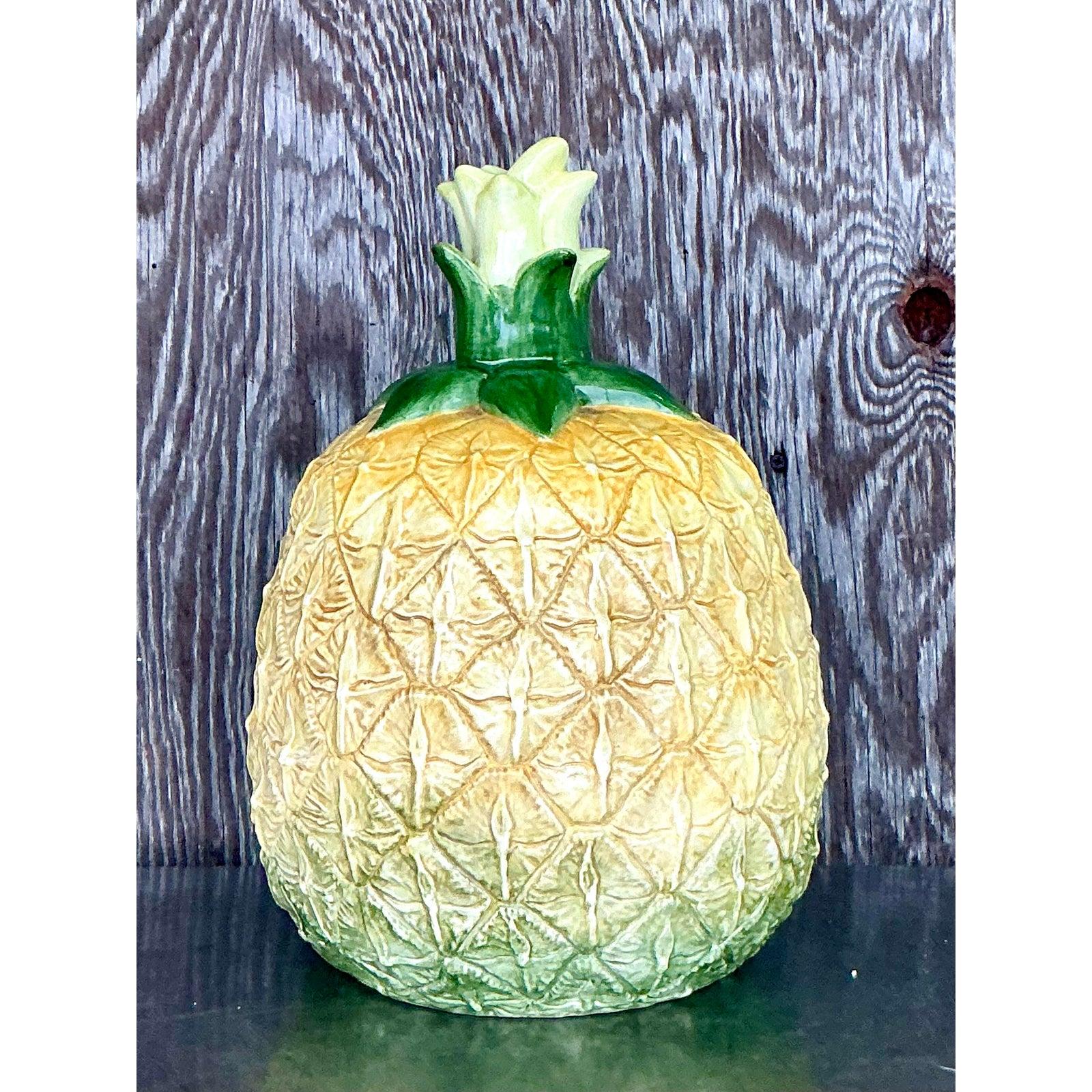 Americano Ananas monumentale d'epoca in ceramica smaltata in vendita
