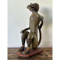 Vintage Monumental Hand Carved Monkey