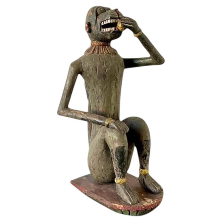 Vintage Monumental Hand Carved Monkey