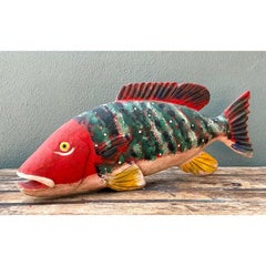 Vintage Monumental Hand gemalt Fisch