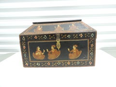 Large Scale Vintage Hand-Painted Indian Decorative Box