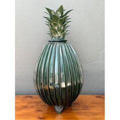 Vintage Monumental Hilario Alejo Madrigal Glazed Terracotta Pineapple