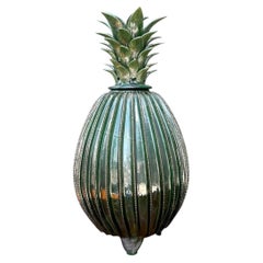 Vintage Monumental Hilario Alejo Madrigal Glazed Terracotta Pineapple