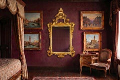 Vintage Monumental Italian Rococo Giltwood Decorative Mirror 20th Century