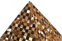 Vintage Horn and Wood Pyramid Monumental Box Rare Style of Karl Springer 80's