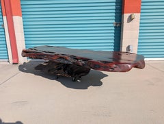 Vintage Monumental Live Edge Redwood Coffee Table, c1980s