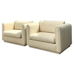 Vintage Monumental Lounge Chairs After Charles Pfister for Knoll