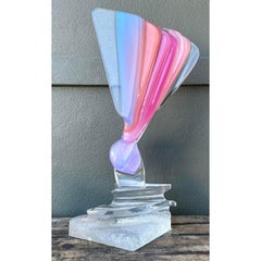 Vintage Monumental Lucite Fan Sculpture