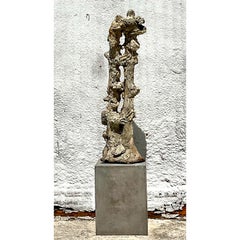Vintage Monumental Natural Ocean Coral and Cement Abstract Sculpture