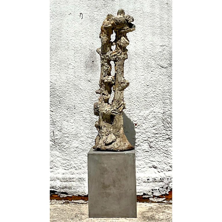 Vintage Monumental Natural Ocean Coral and Cement Abstract Sculpture at ...