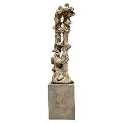 Vintage Monumental Natural Ocean Coral and Cement Abstract Sculpture