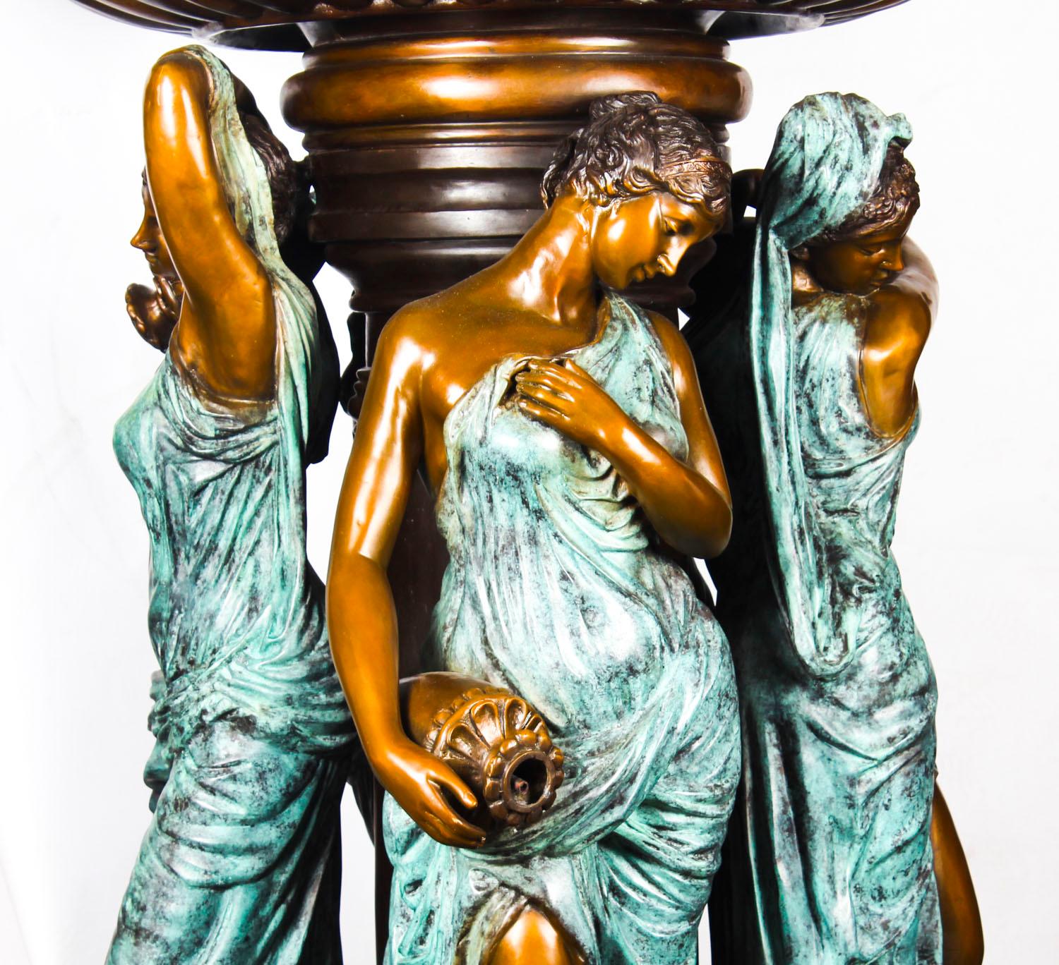 Vintage Monumental Neo-Classical Revival Bronze Sculptural Pond Fountain 20th C For Sale 6