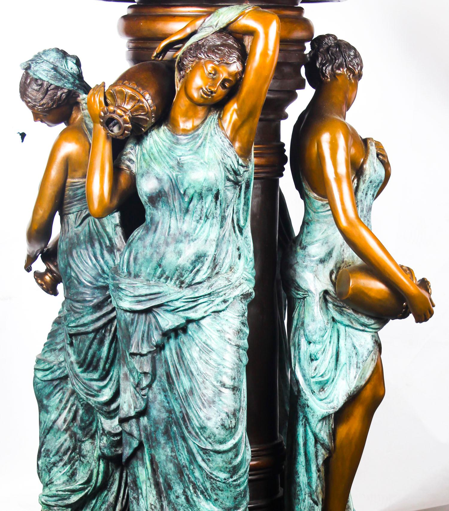 Vintage Monumental Neo-Classical Revival Bronze Sculptural Pond Fountain 20th C For Sale 8
