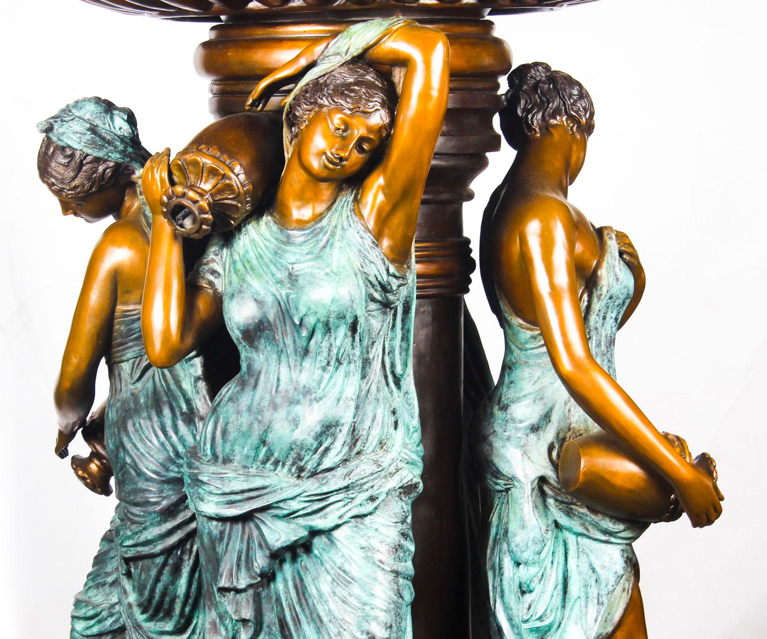 Monumentaler neoklassizistischer Revival-Bronze-Skulptur-Brunnen, 20. Jahrhundert im Angebot 9