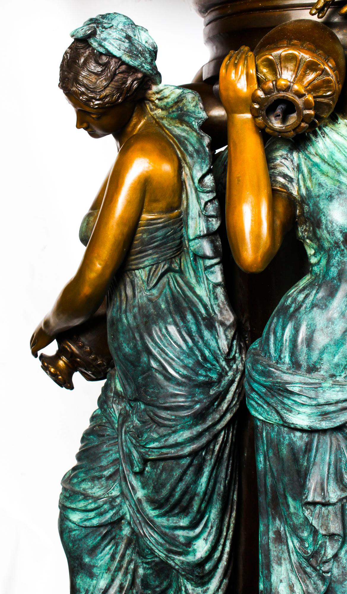 Monumentaler neoklassizistischer Revival-Bronze-Skulptur-Brunnen, 20. Jahrhundert im Angebot 1