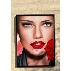 Vintage Monumental Original Oil Portrait on Canvas
